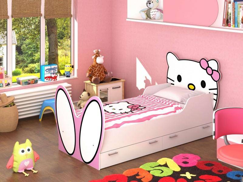 кровать hello kitty! с бязевым матрацем в Иркутске