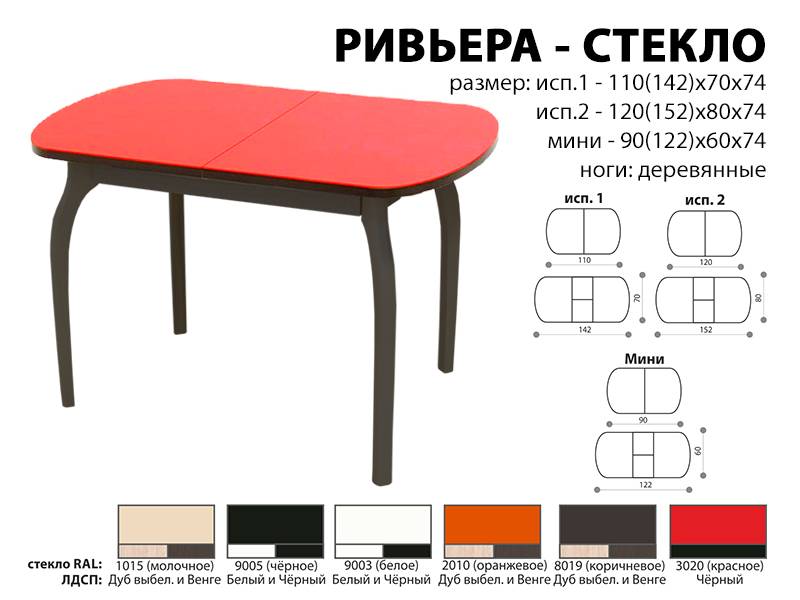 стол обеденный ривьера стекло в Иркутске