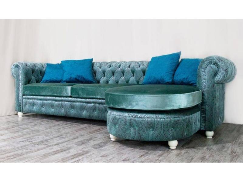 диван chesterfield с оттоманкой в Иркутске