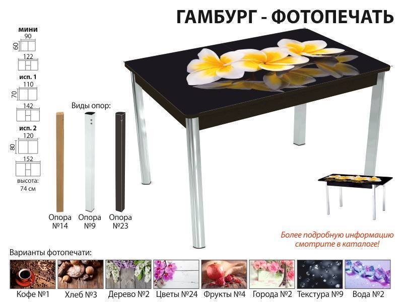 стол обеденный гамбург фотопечать в Иркутске