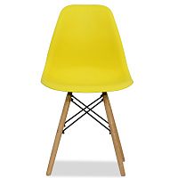 стул деревянный pc-015 желтый ножки дерево (eames style) в Иркутске