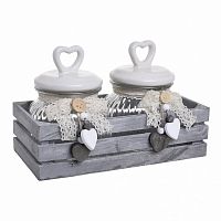 банка love с крышкой, набор 2 шт. на подставке серого цвета в Иркутске