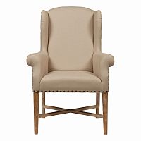 кресло мягкое с ушами french wing chair бежевое в Иркутске