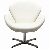 кресло swan chair экокожа белое в Иркутске