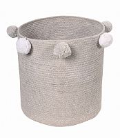 корзина с помпонами серая в Иркутске