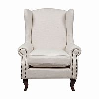 кресло мягкое с ушами белое collins wingback chair в Иркутске