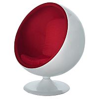 кресло-шар eero ball chair бело-красное в Иркутске