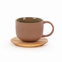 чашка с блюдцем tactile диаметр 9,4 коричневый в Иркутске