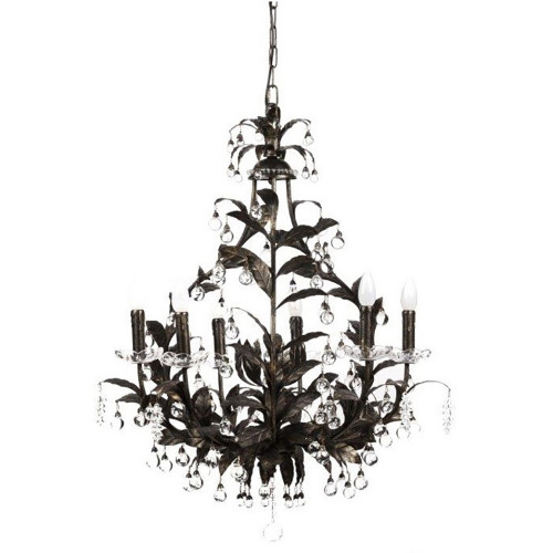 люстра 19th c. rococo iron & smoke crystal round чёрная в Иркутске