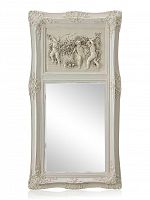 зеркало настенное прямоугольное в высокой белой раме францини distressed chalk white в Иркутске