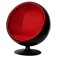 кресло eero ball chair черно-красное в Иркутске