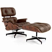 кресло eames style lounge chair & ottoman premium коричневое в Иркутске