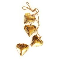 гирлянда новогодняя подвесная сердца золотые golden hearts, 65 см в Иркутске