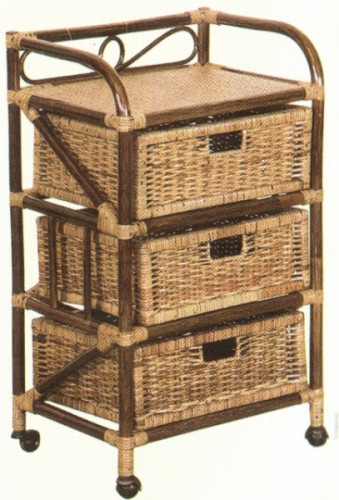комод с плетёными ящиками tower (темный) в Иркутске