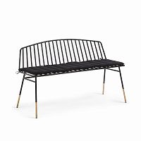 siena bench 120 черный металл черная ткань от la forma (ex julia grup) в Иркутске