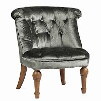 кресло sophie tufted slipper chair микровелюр серое в Иркутске