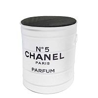 декоративная бочка- пуф chanel №5 white m в Иркутске