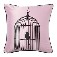 подушка с птичкой в клетке birdie in a cage pink в Иркутске