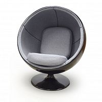 кресло ball chair черно-серое в Иркутске