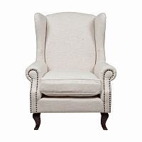 кресло collins wingback chair кремовая ткань в Иркутске