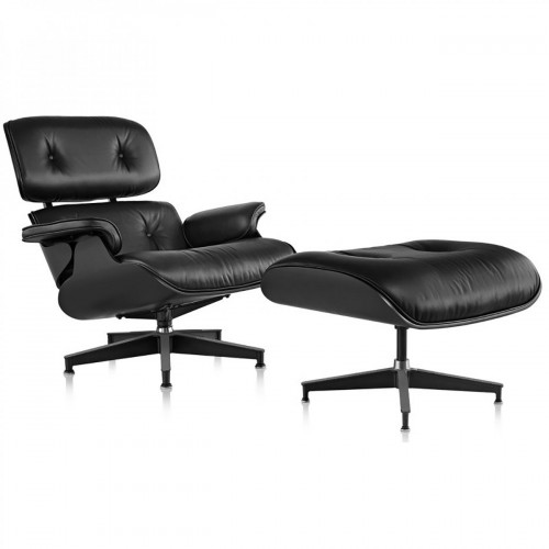 кресло eames style lounge chair черное в Иркутске