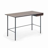 стол mahon desk ореховый шпон, mdf матовый графит в Иркутске