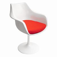 кресло tulip armchair бело-красное шерсть в Иркутске