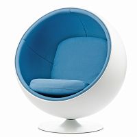 кресло ball chair бело-синее в Иркутске