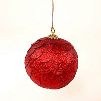 шар новогодний красный с блестящими чешуйками paper ball, 10 см в Иркутске
