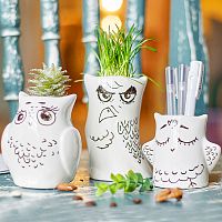 горшки для растений eco совы, 3 шт в Иркутске