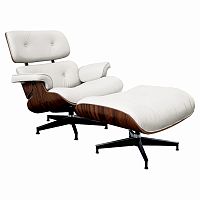 кресло lounge chair & ottoman белое в Иркутске