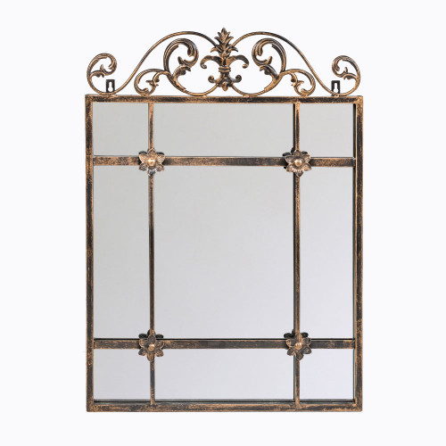 зеркало-окно настенное с резным верхом королевская бронза равель в Иркутске