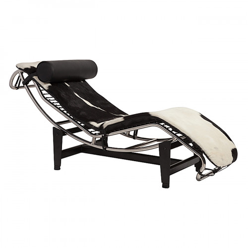 шезлонг chaise longue lc4 черно-белый в Иркутске