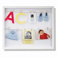 панно с зажимами для 12 фотографий clothesline белое в Иркутске