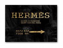 постер hermes без рамки, черный, а4 в Иркутске