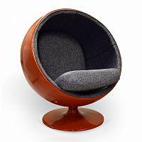 кресло ball chair оранжево-черное в Иркутске