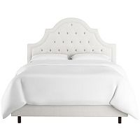 кровать двуспальная 180х200 белая с каретной стяжкой harvey tufted white в Иркутске