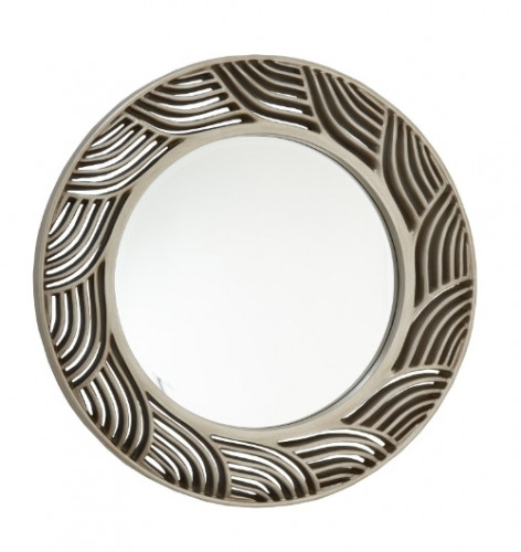 зеркало круглое серебряное в резной раме fiore в Иркутске