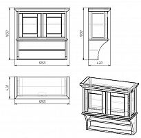 шкафчик навесной с двумя полками провинция с состариванием в Иркутске