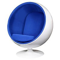 кресло eero ball chair синее с белым в Иркутске