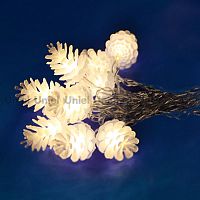 светодиодная гирлянда «шишки» 280см белая (09582) uniel uld-s0280-020/dta warm white ip20 pine cones в Иркутске