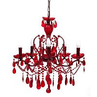 люстра 19th c. rococo iron & smoke crystal round (красная) красная в Иркутске