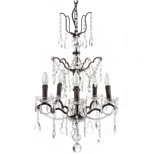 люстра maria theresa grande 5 lamps чёрная, прозрачная в Иркутске