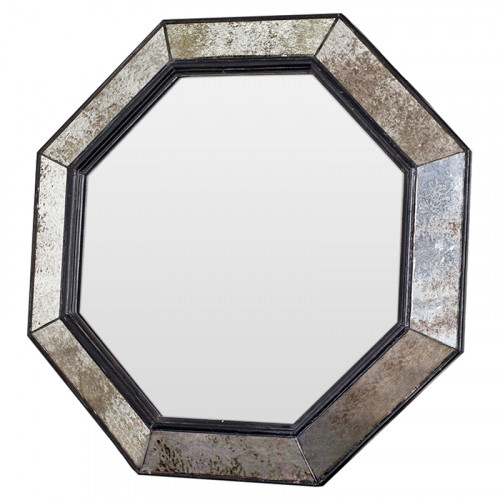 зеркало венецианское восьмиугольное черное в состаренной раме black swan в Иркутске
