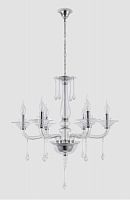 подвесная люстра crystal lux monica sp6 chrome/transparent в Иркутске