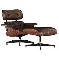 кресло lounge chair & ottoman коричневое в Иркутске