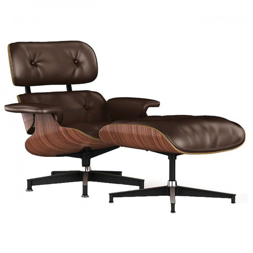 кресло lounge chair & ottoman коричневое в Иркутске