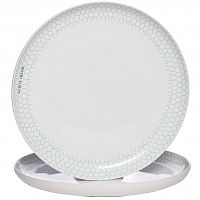 тарелка белая с бирюзовым рисунком 30*30*3,3 в Иркутске