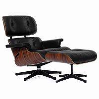 кресло eames style lounge chair & ottoman черное в Иркутске