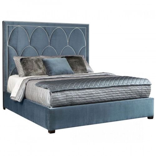 кровать двуспальная 160х200 голубая petals queen в Иркутске